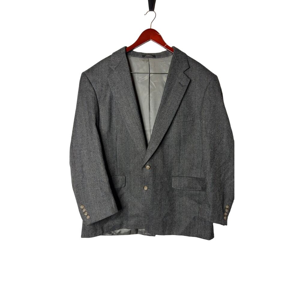 Vintage Christian Dior grey wool herringbone blazer sz 48